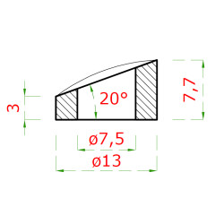 Podložka ø 13 mm na trubku ø 42,4 mm, brúsená AISI 304 Podložka ø 13 mm na trubku ø 42,4 mm, brúsená AISI 304